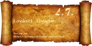 Lovászi Tivadar névjegykártya